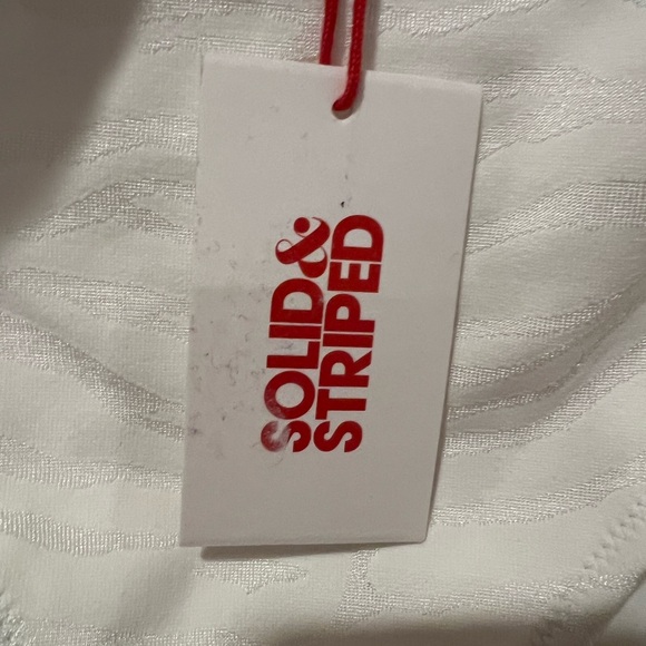 Solid & Striped Esme Cut Out One Piece Swimsuit in Tonal Zebra Jacquard (S) - Picture 12 of 13